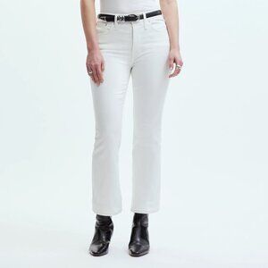 Madewell Petite Curvy Kick Out Crop Jeans in Pure White 28P EUC